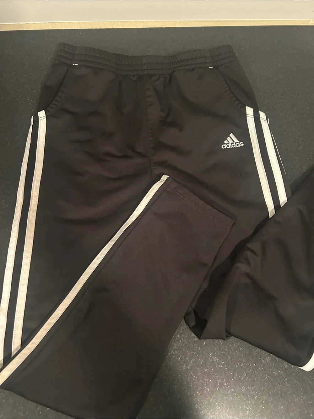 adidas Black Joggers with White Triple Stripes